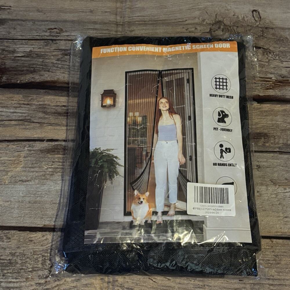 Magnetic Screen Door Fit Door Size 48 X 80 Inch Screen Size 50" X 81" Heavy Duty